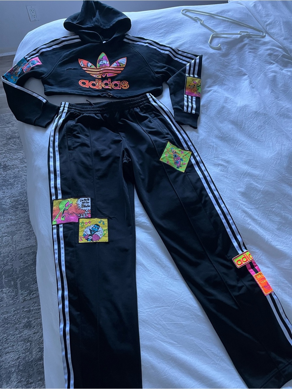 adidas Black Graphic Trefoil Hoodie & Track Pants Set - Picture 4 of 4